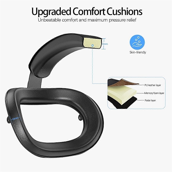 Justerbar stropp for ,for Quest 2 Elite Strap-tilbehør for forbedret støtte og komfort i VR Sølv