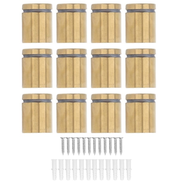 12 stk. Afstandsskruer Rustfrit Stål Vægmonterings Reklameholder Søm Fikseringsstift 25x30mm
