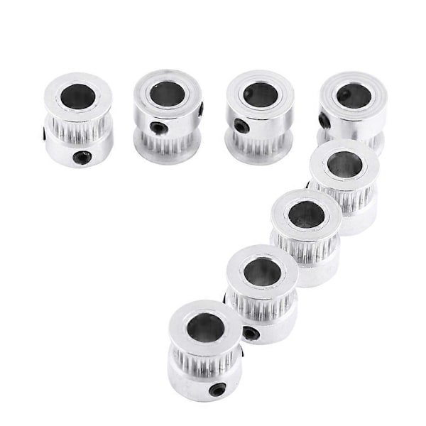 3D-skrivare Set Kit 8st 2GT Timing Remhjul Borrning 8mm + 5 Meter Rem Bredd 6mm + 16 Skruvar