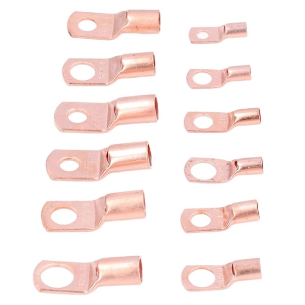 170 stk. Kobber Batterikabelender 12 Størrelser Rørformede Ring SC Terminaler AWG4 AWG6 AWG8 AWG10 AWG12