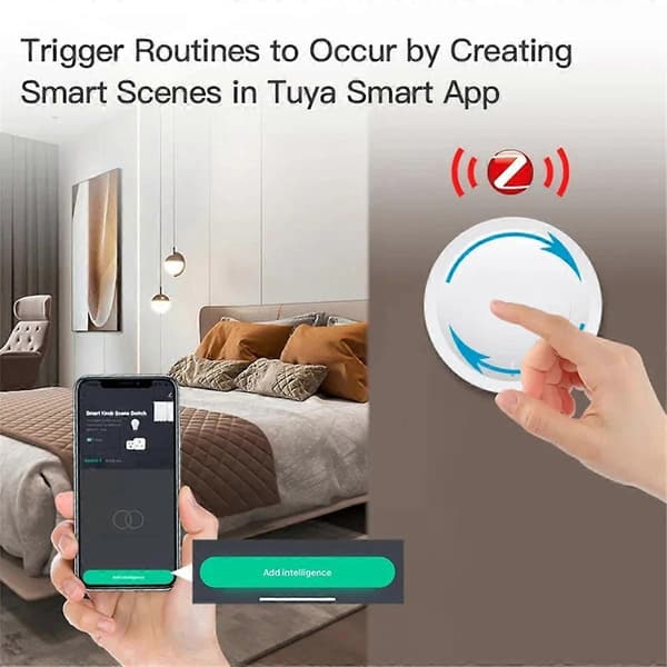Tuya ZigBee Vred Brytare Trådlös Scenknapp Roterbar Dimmer Smart Hemautomation Länkage Fjärrkontroll