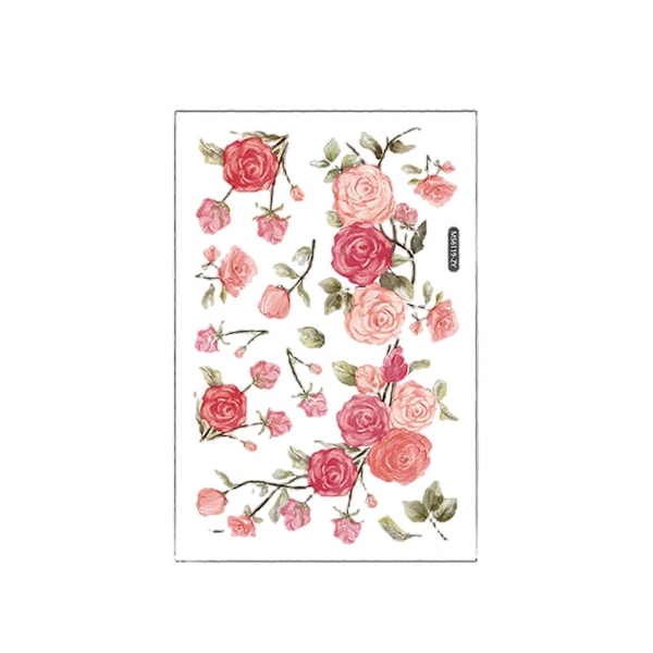 Blomster Veggklistremerke Fargerikt Veggmaleri Vanntett Selvklebende Avtakbar Forskjønne DIY Rose Blomst Dekal Stue Bakgrunn Speil Dekor Kunst Håndverk Qi