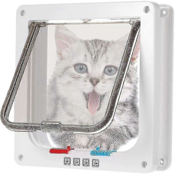Microchip Kattlucka Kattlucka Microchip Kattlucka Brun Djurdörr Med Skruvsatser För Katt Och Liten Hund Vit, medium
