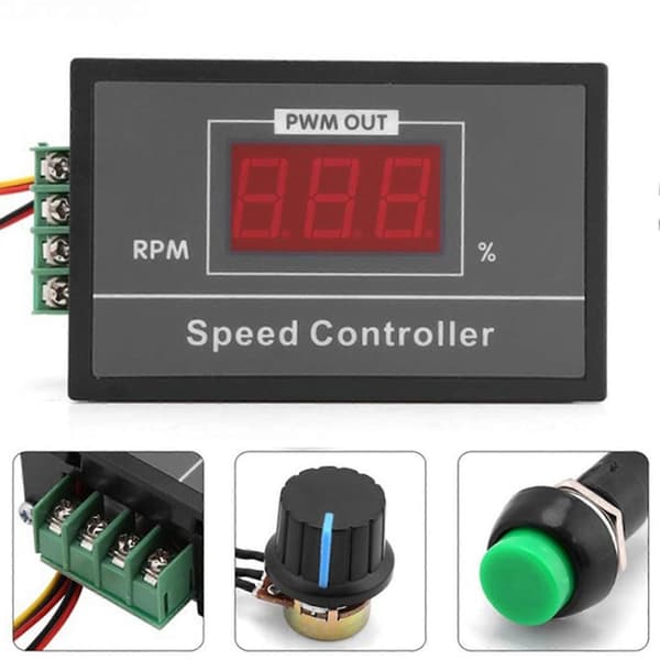 30A Digital LED Display Justerbar DC 6V 12V 24V 48V PWM Motorhastighedsregulator