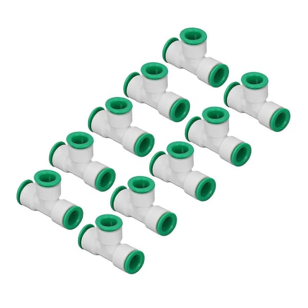 10 st T-koppling 3-vägs snabbkoppling Tryck Vattenrör Adapter Slangkoppling för bevattning 20 mm/0,8 tum ID