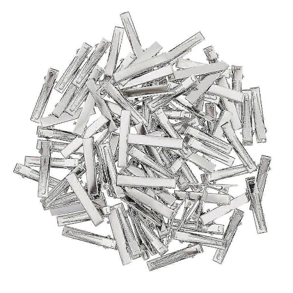 300 stk. Enkel Krokodilleklemme 6x55mm Metall Hårklemmer med Tenner Salong Kvinner