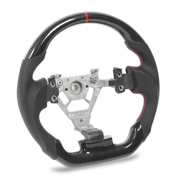 Hydro Dip Kolfiberlook Ratt Perforerat Läder Platt Ratt För 350z 2003-2008 Röd Söm