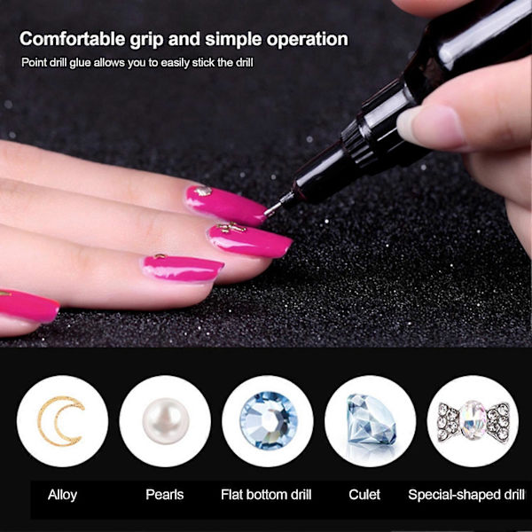 10 ml Negl Rhinestone Gel Superklissete Hurtigtørkende Lim Resin Neglekunst Limpenn for Løsnegler QinHai