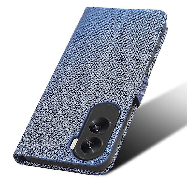 Plånboksfodral för Honor 90 Lite 5G / X50i 5G PU Läder Diamantstruktur Ställ Stötsäkert Blue
