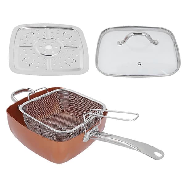 4 stk. sæt rustfrit stål non-stick stegepande multifunktionel kasserolle køkkenudstyr