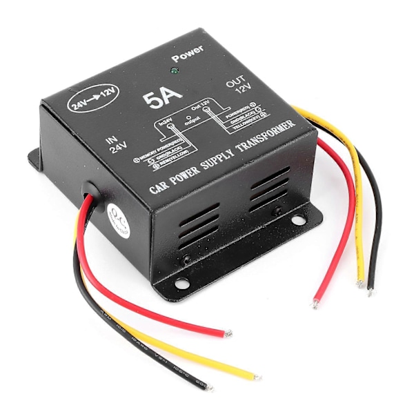 5A Strømomformer 24V til 12V Buck Transformer til Lastbil RV Yacht Audio Navigation Eftermontering