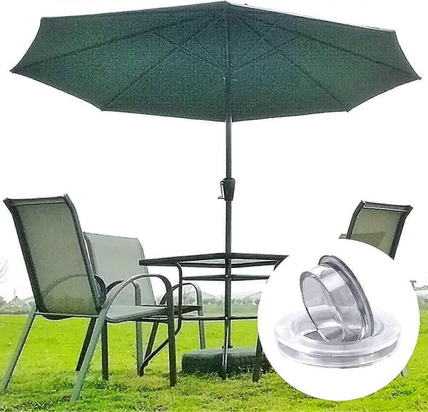 2 sæt silikone paraplyhul dækning bord og prop paraplystativ parasol tilbehør (transparent) Transparent