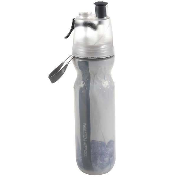 Vattenflaskor Isolerad Mist Spray Vattenflaska Dubbla Lager Iskall Flaska Sport Utomhus Drickskittel Svart