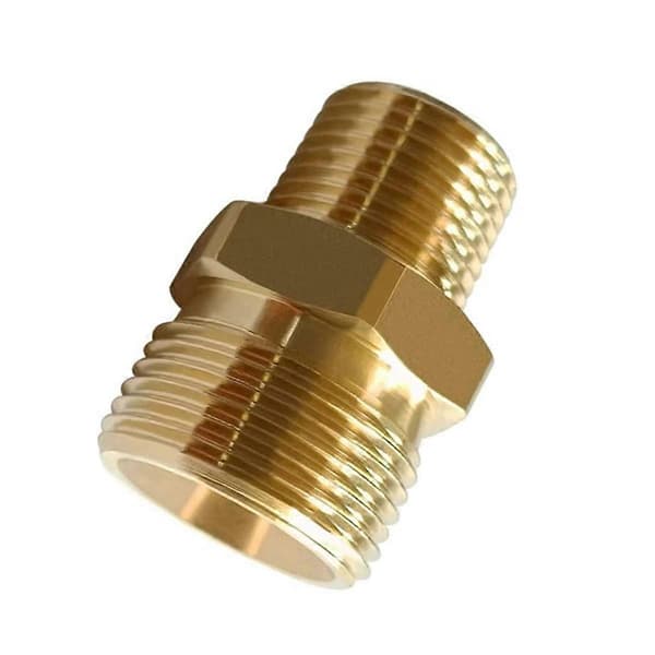 2 STK Messing Høytrykksspyleradapter, M22-14mm Utvendig Gjenge X 3/8inch NPT Utvendig Gjenge