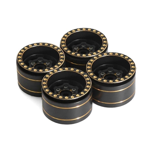 4 stk. 1.0 Plus Messing Beadlock Felger Hjul for 1/18 TRX4M SCX24 FCX24 RC Bil Oppgraderingsdeler