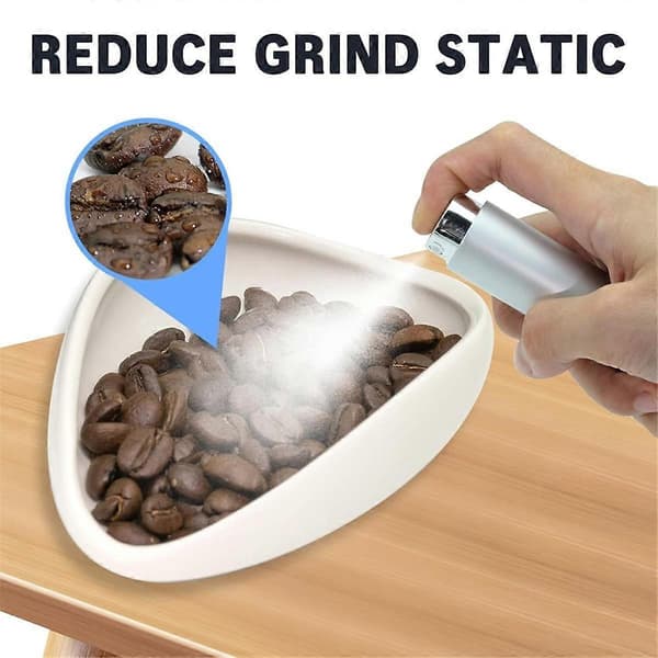 Kaffebönsdoseringskopp och Sprayflaska Set Keramisk Kaffebönsbehållare för Espresso med 30ml Spruta Vit