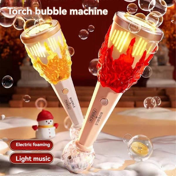 Torch Boblemaskine, Torch Prop Boblemaskine med Lys, Sommer Boblelegetøj Børnegave B
