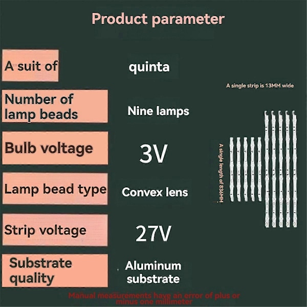 LED Bakgrundsbelysningsremsa för UUE40H5500AY Hög Ljusstyrka för Modeller D4GE-400DCB-R2 och D4GE-400DCA