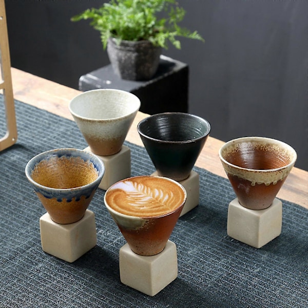 Mugg Kopp Japansk Stil Grov Keramik Tratt Tekopp Kreativ 200ml Hem Picknick Dricksredskap Tratt Kaffemugg Coffee