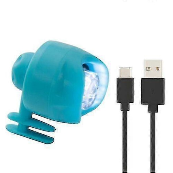 2 stk. Oppladbare lommelykter Hodelykter for Crocs, Små lys charms for Crocs sko tresko dekorasjon, Selvlysende sko dekorasjon Blue