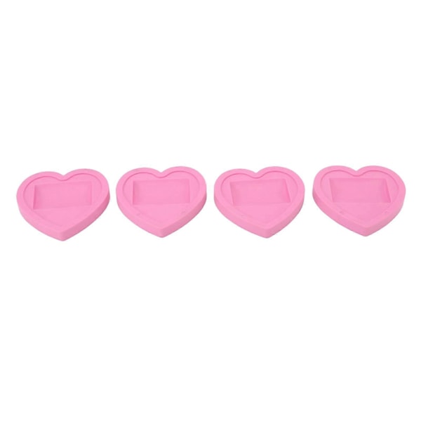 4 stk. Hjulkopper Universal Rosa Hjerte Mønster Gummi Lav Støy Beskyttende Møbelputer