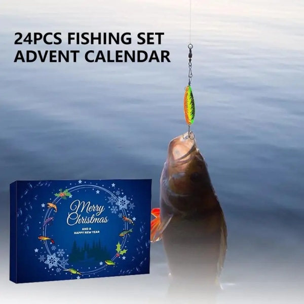 2023 Fiskeredskap Adventskalender Fiskedrag Set Fiskeredskap Nedräkningskalender Vuxna Män Pojkar Jul Fiskbetepresenter 24pcs