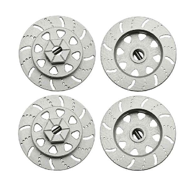 4 stk. Metall 1:10 Simuleringsbremseskive RC Bil Oppgraderingsdeler Tilbehør for Axial RBX10 Sølv