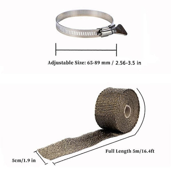 Eldfast rör för utomhustältkamin med värmebeständig tejp och 2 justerbara klämmor