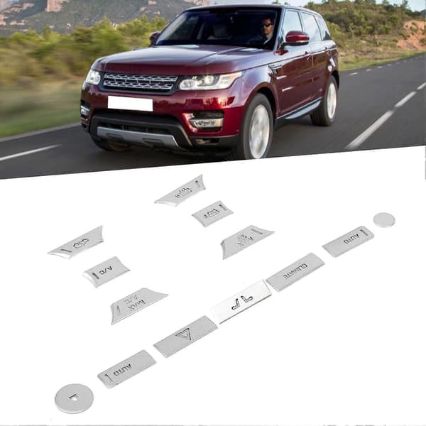 13 st Silver AC Knapp Dekal Luftkonditionerings Kontrollskydd Trim Passar Range Rover Sport 2014?2017