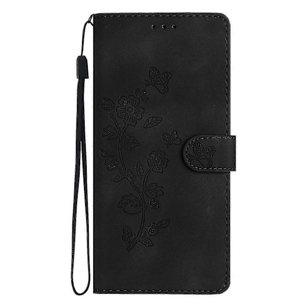 Blommig Läderfodral För Motorola Moto G9 / G9 Play / E7 Plus Black