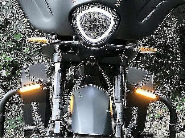 2-pak Motorcykel Highway Bar Lys Switchback Kørelys Crash Bar Lys Motorcykel Kørelys Blinklys black
