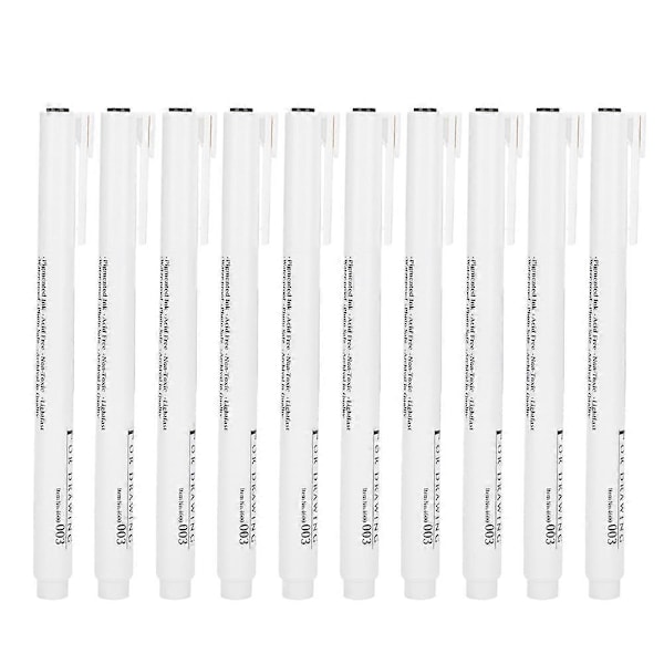 10 st Micron Liner Fineliner Pennor Svart Bläck för Ritning Skissning Modell Leksak (0.03mm)