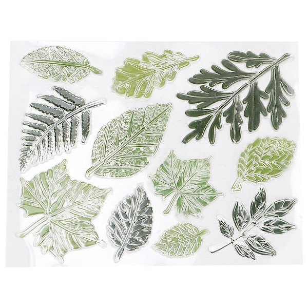 Grönt Löv Sigill DIY Handkonto Scrapbook Färdig Stämpel Fotoalbum Dekoration