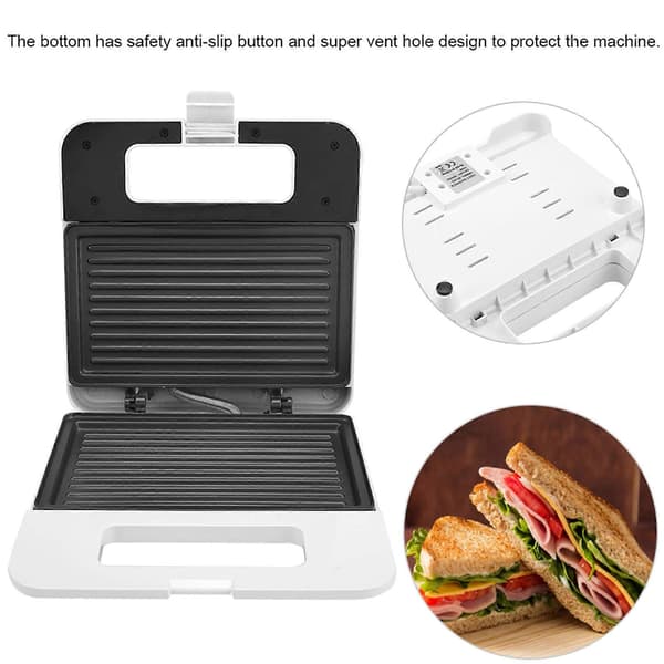 Elektrisk Nonstick Bakplatta Smörgåsmaskin Brödrost för Hushållet