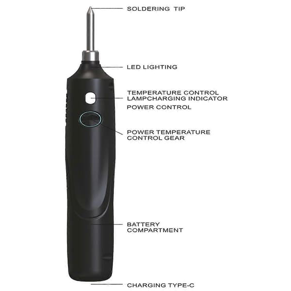 USB Bærbart Loddekolbesæt Mini Hjemme Student Loddebrænder Trådløs Lithium Batteri Reparationsværktøj