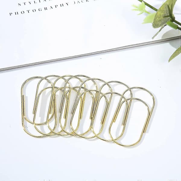 Jumbo Gem Paper Clips 20 st, 50 mm/1,97' Guld Stora Gem Kontorsmaterial (guld)