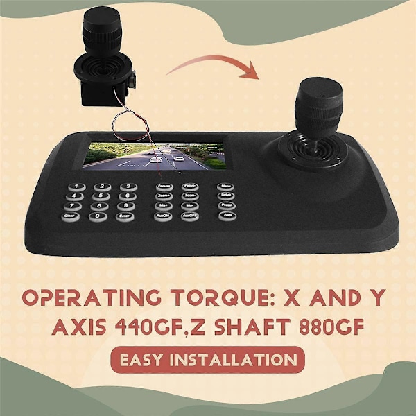 3-Axis Joystick Potentiometer -D300B-R2 5K 3D Säkerhet Yuntai Kontroll Bollmaskin Tangentbord Monitor Joystick Svart