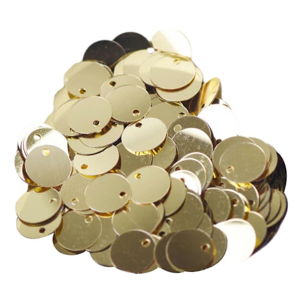 300 KPL PVC Askartelu Paljetit Litteät Pyöreät Paljetit DIY Koristeluun Vaatteiden Kirjontaan Light Gold