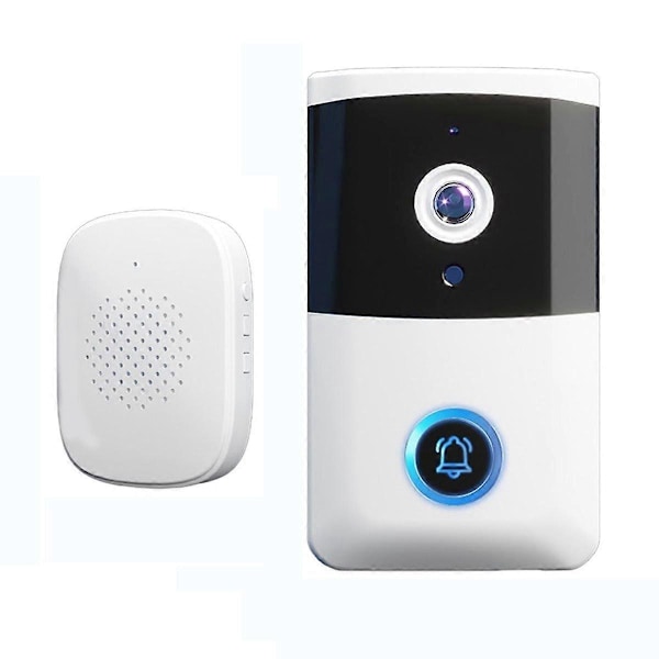 Trådløs Smart Dørklokke - Trådløs Dørklokke med Intercom Funktion - med Nattesyn - Dørklokke til Hjemmesikkerhed