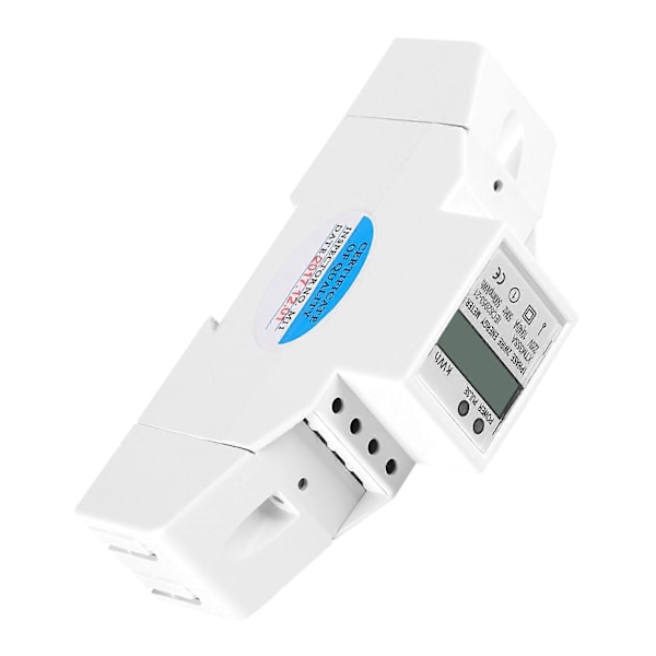 Digital LCD Enfas Din-skena Elmätare 10-40A Elektronisk KWh-mätare