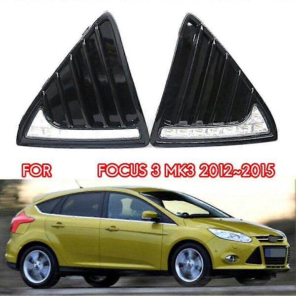 Bil Dagslys DRL LED Tåkelysdeksel med Gule Blinklysfunksjoner for Focus 3 MK3 2012-2015