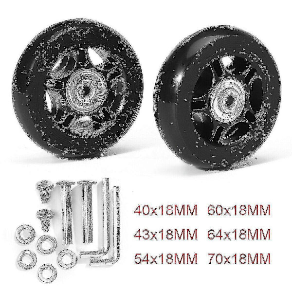 Tyst Resväska Rullväska Universal Hjul Gummi Löpare Resväska Lager Reparationskit -45mm*18mm-bebetter 54mm*18mm