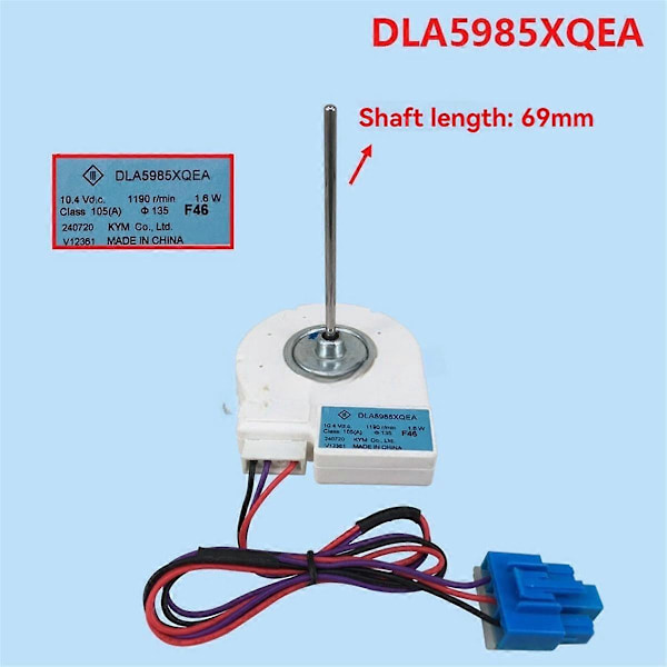 DLA5985XQEA Kylskåps DC Fläktmotor för Dubbeldörr Kylskåpsdelar Kylskåpsfrysar Fläkt DC10.4V