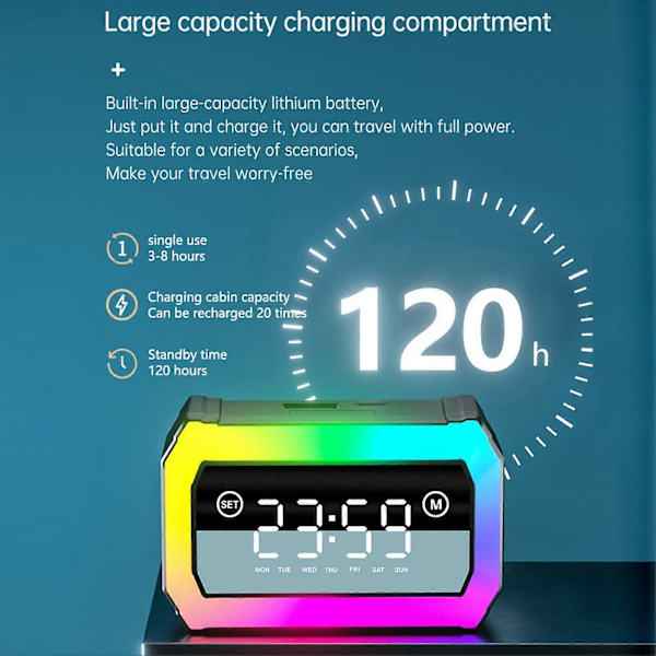 1 Par Trådlösa Hörlurar Bluetooth-kompatibel 5.3 Spegelyta Trådlösa Hörlurar med Klocka Strömdisplayfunktion Lugnande Ljud RGB-ljushörlurar