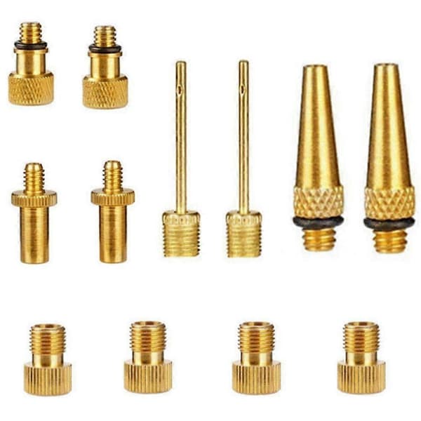 Ventiladapterset 12 st Cykel Bil Ventiladapter Kit Set för Luftkompressor Cykel Golvpump Cykeltillbehör Guld