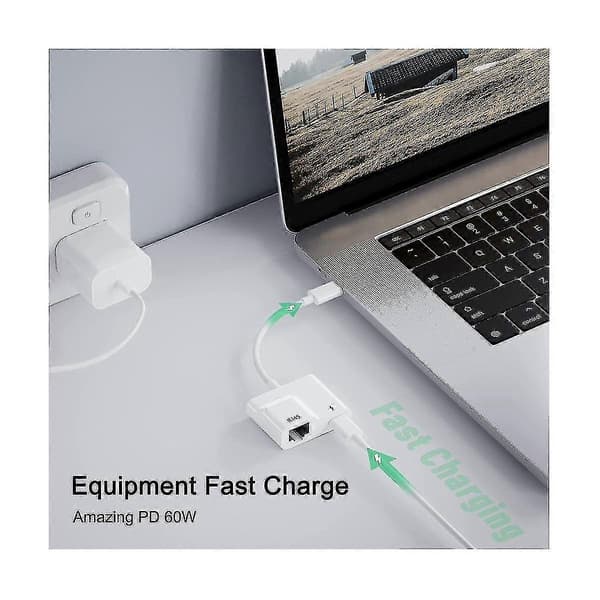 Usb C - Ethernet -sovitin, Usb Type C - Rj45 Gigabit Ethernet Lan -sovitin Pd 60w -laturilla, varten