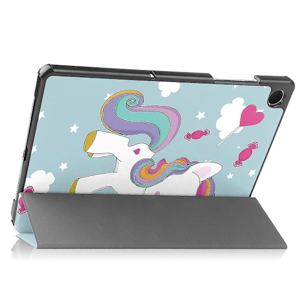 Samsung Galaxy Tab A9+ Kolmitaitettava Jalustallinen Tablettikotelo PU-nahkaa Kuvioitu Älykäs Suojakuori Horse