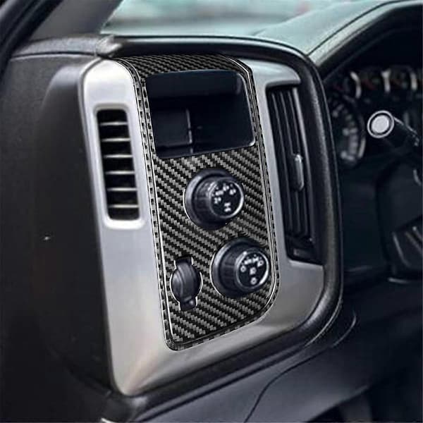 Carbon Fiber LHD til Sirrra 1500 14-2018 Forlygte 4WD Mode Switch Panel Trim Interiørtilbehør, B