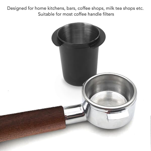 Kaffedoseringskopp Rostfritt Stål Universal Svart Pulverfäste Verktyg för Kaffemaskin 51mm