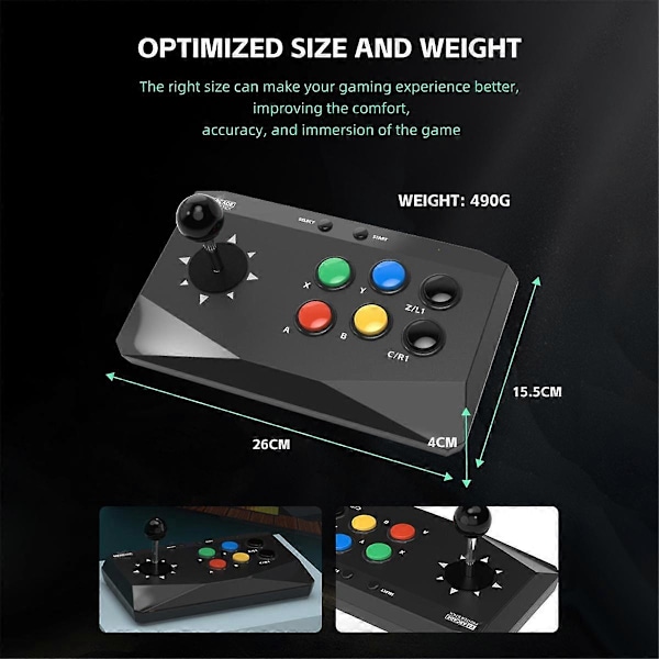 4K Videospillkonsoll med Arkadespill-spak Tastatur Innebygd 10000 Spill Spak for PS1/FC/ Retro TV Dendy-A